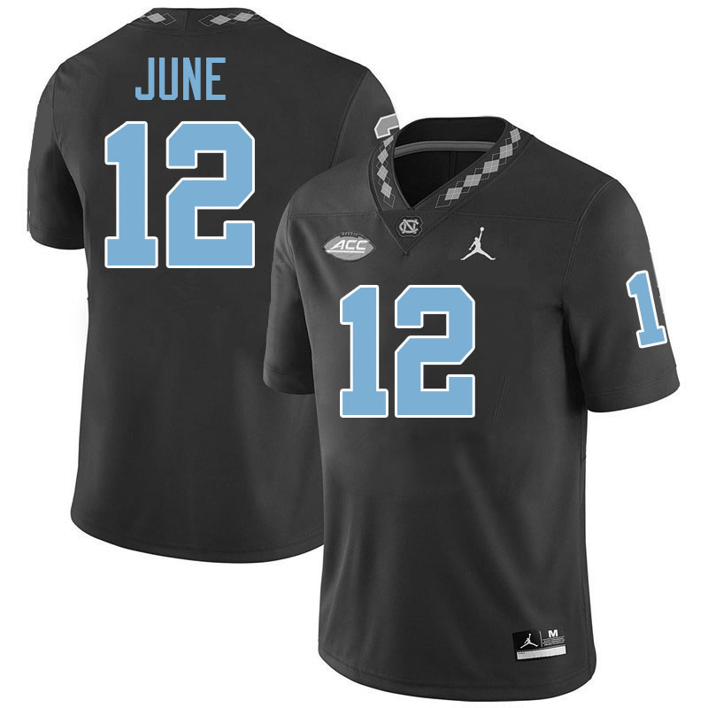 Demon June UNC Jerseys,North Carolina Tar Heels #12 Demon June Football Jerseys-Black